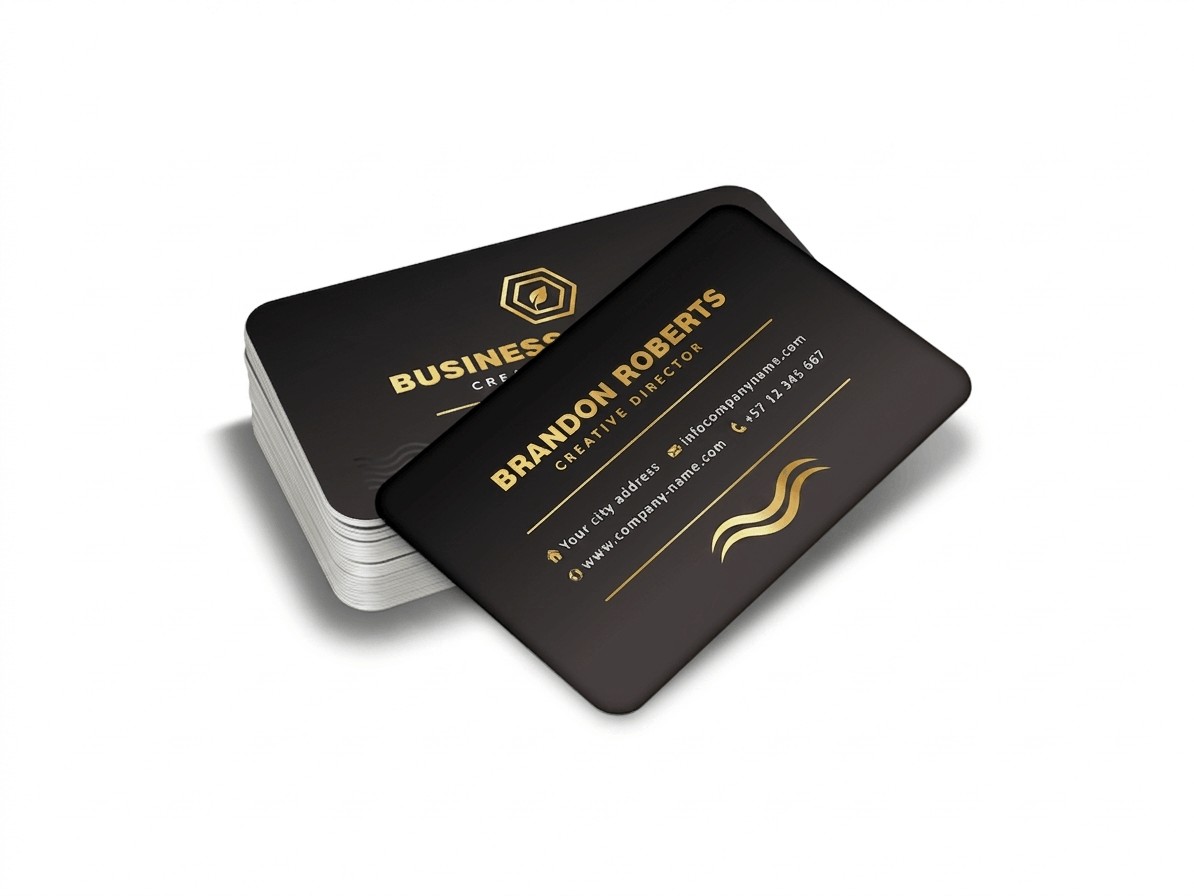 Rounded Corner Gold Foil Spot UV Matt Lamination 400gsm